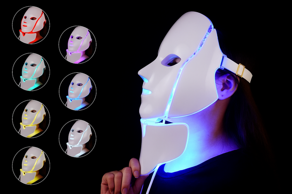 LED Light Therapy Mask for Face & Neck – 7 Color Photon Rejuvenation, Wrinkle & Acne Treatment